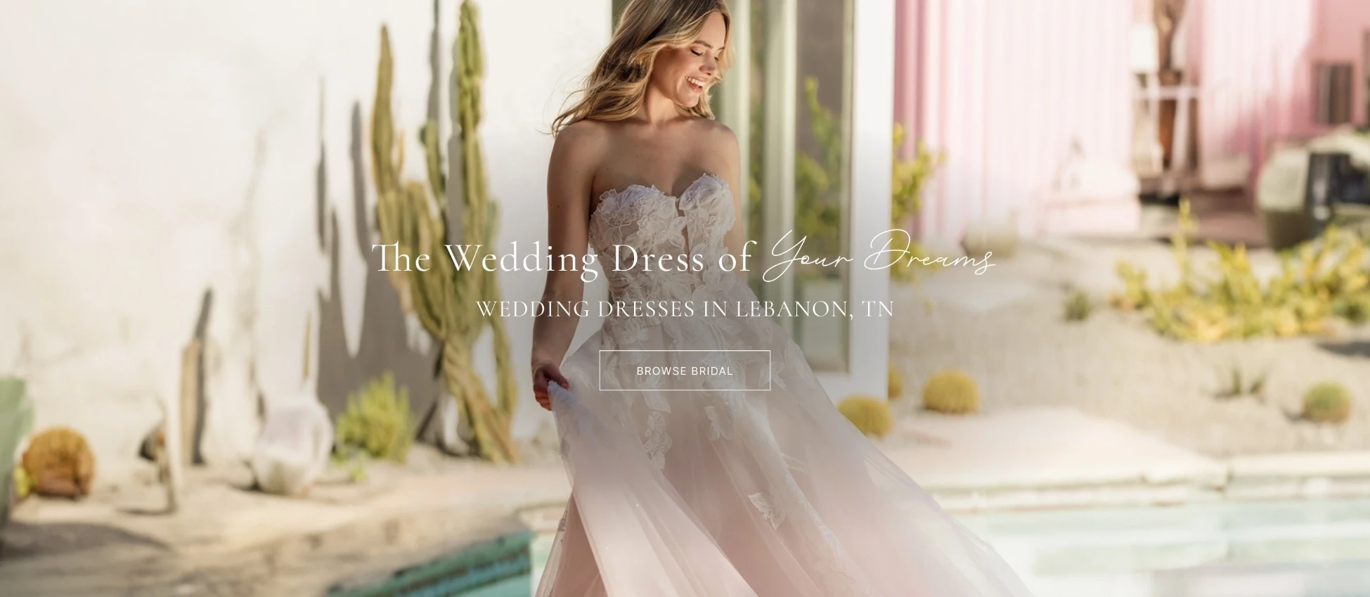 Model wearing a blue Sherri Hill Dress