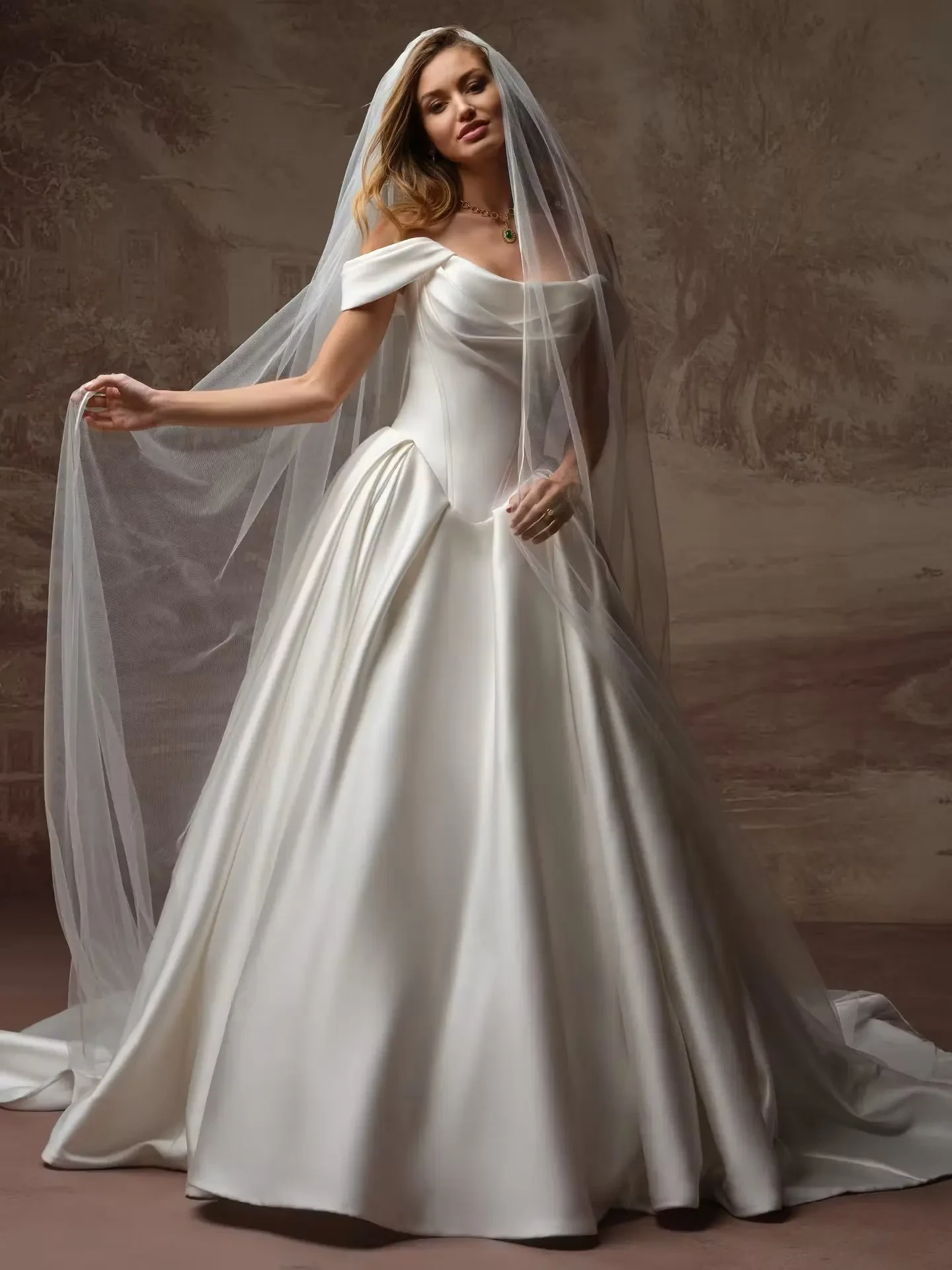 Model wearing a bridal gown by Maggie Sottero Bridals Fall 2026 collection