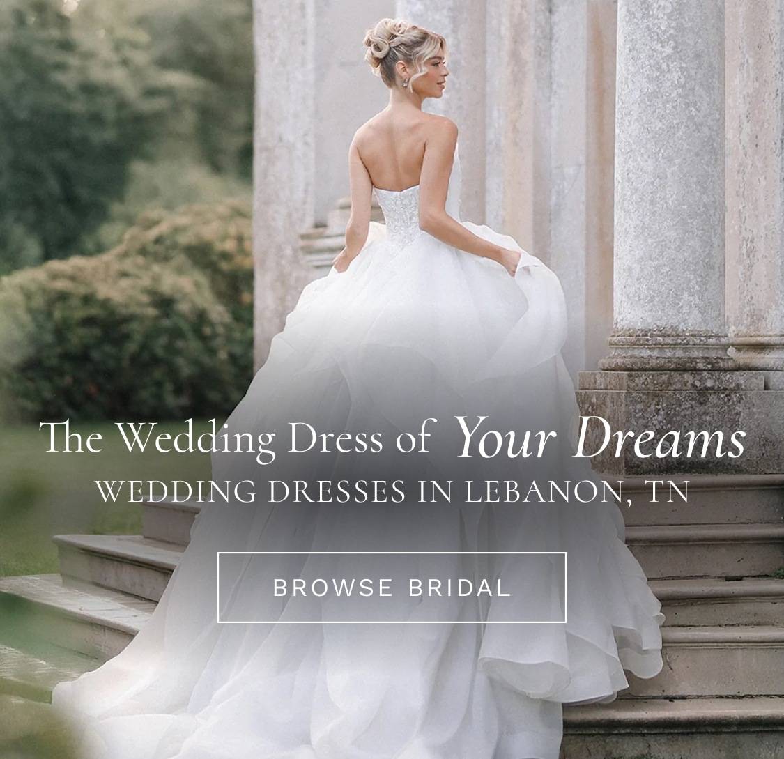 Model wearing a wedding dress