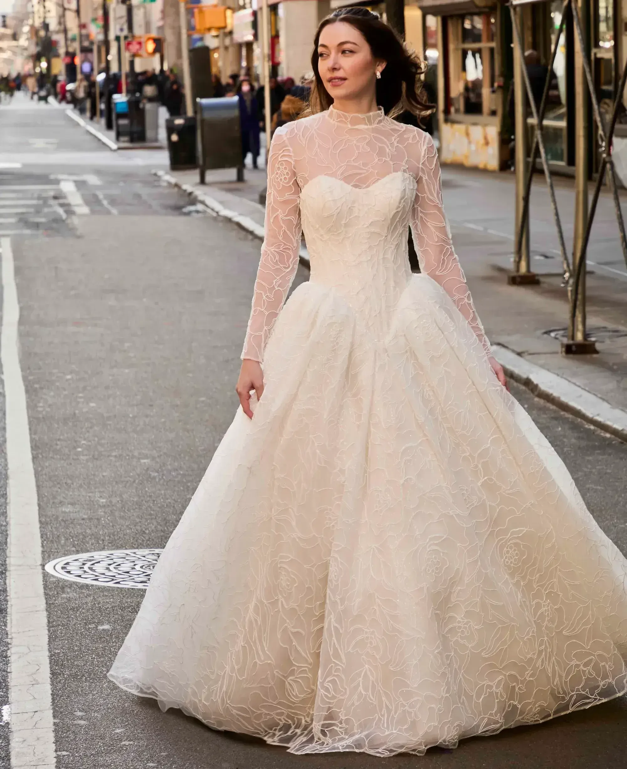 model wearing a wedding gown by Madison James