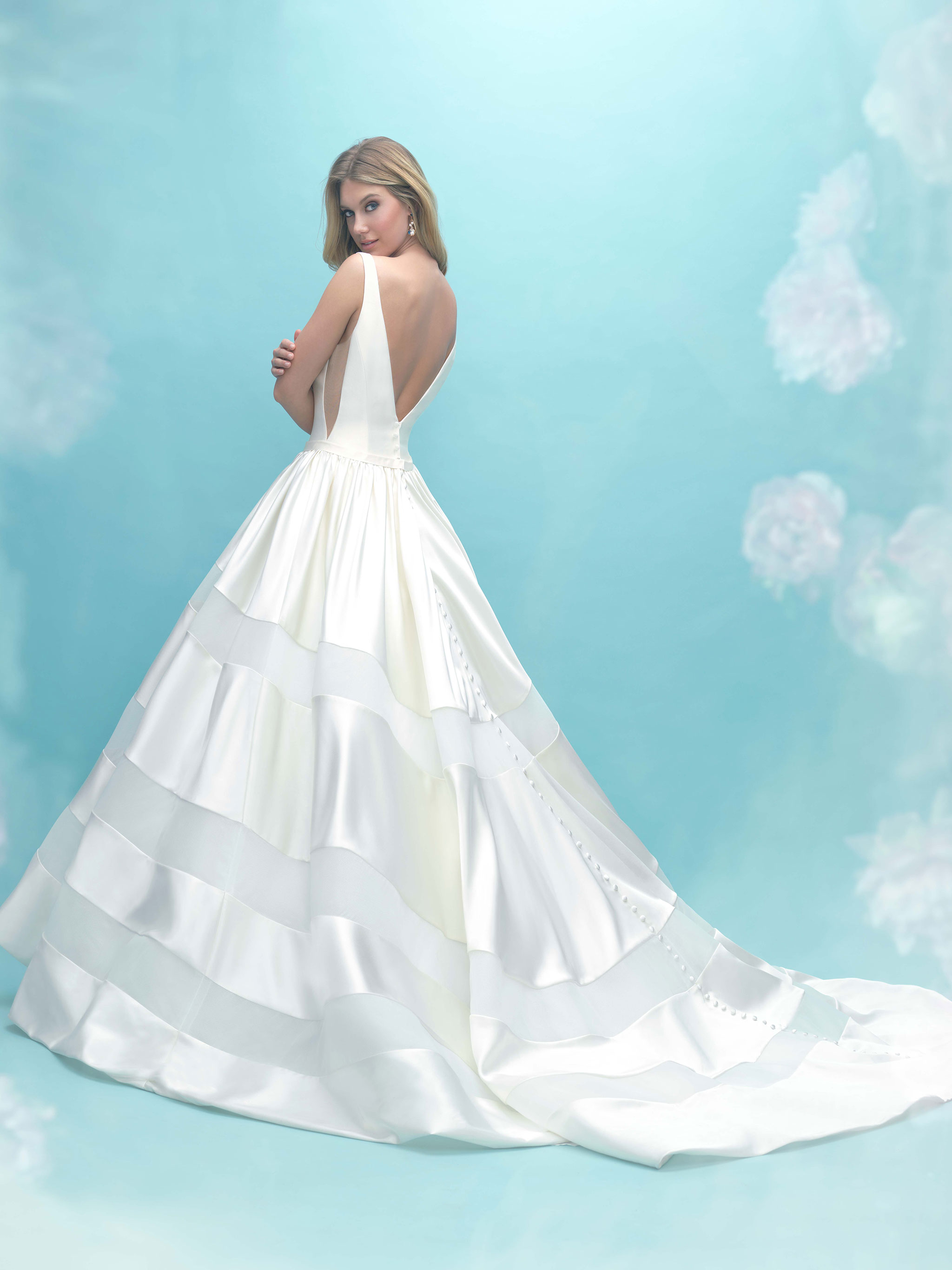 Model wearing a white dress 2